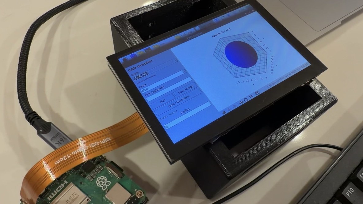 3D graphing software running on the touchscreen