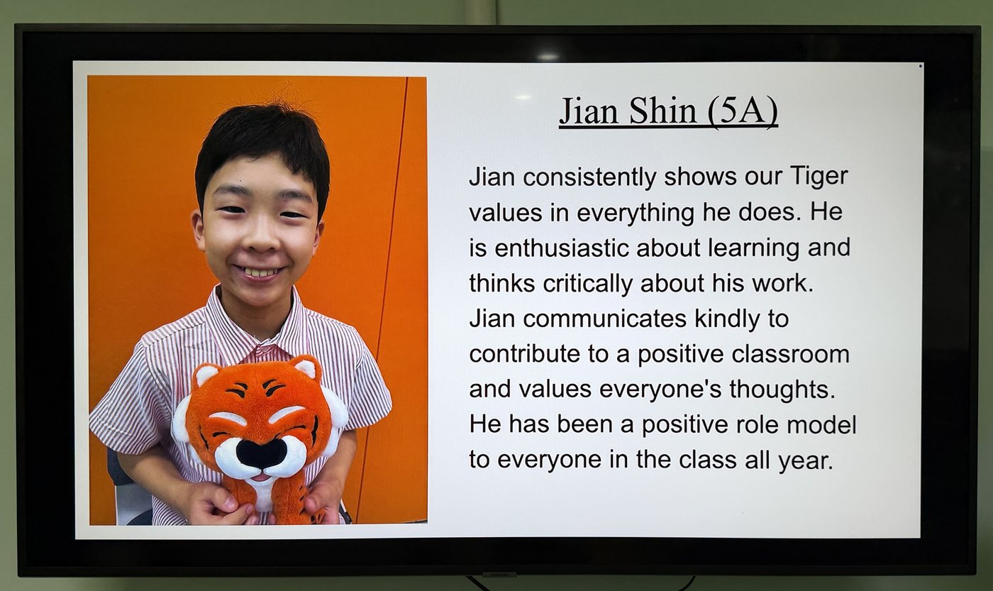 Tiger of the Month slide