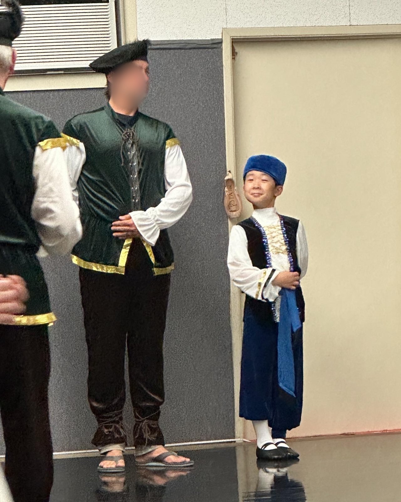 Jian in costume during studio rehearsal